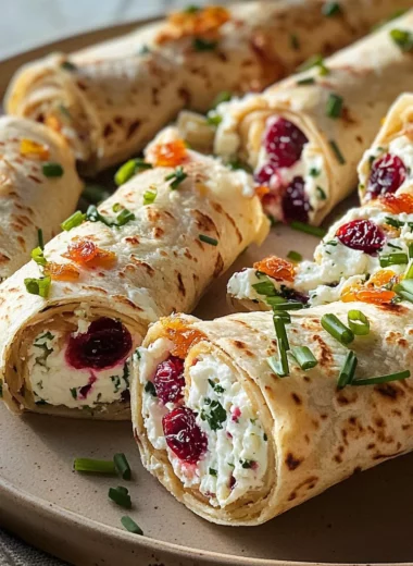 Savory Christmas Cranberry Roll Ups