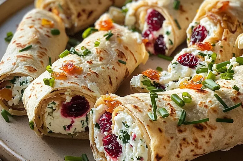 Savory Christmas Cranberry Roll Ups