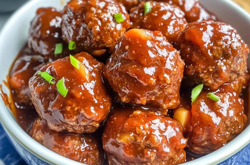Slow Cooker Apple Butter Meatballs