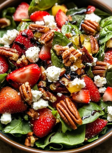 Spinach Strawberry Salad with Pecans