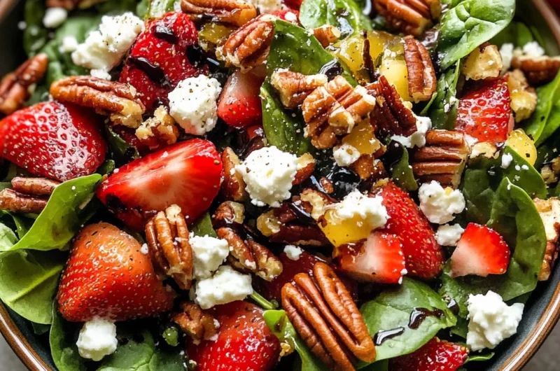 Spinach Strawberry Salad with Pecans