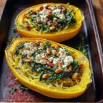 Spinach Stuffed Spaghetti Squash