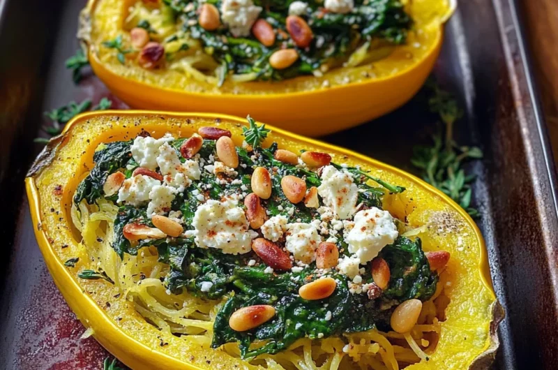 Spinach Stuffed Spaghetti Squash