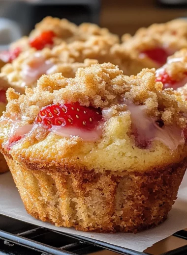Strawberry Cream Cheese Muffins with Streusel Crumb Topping