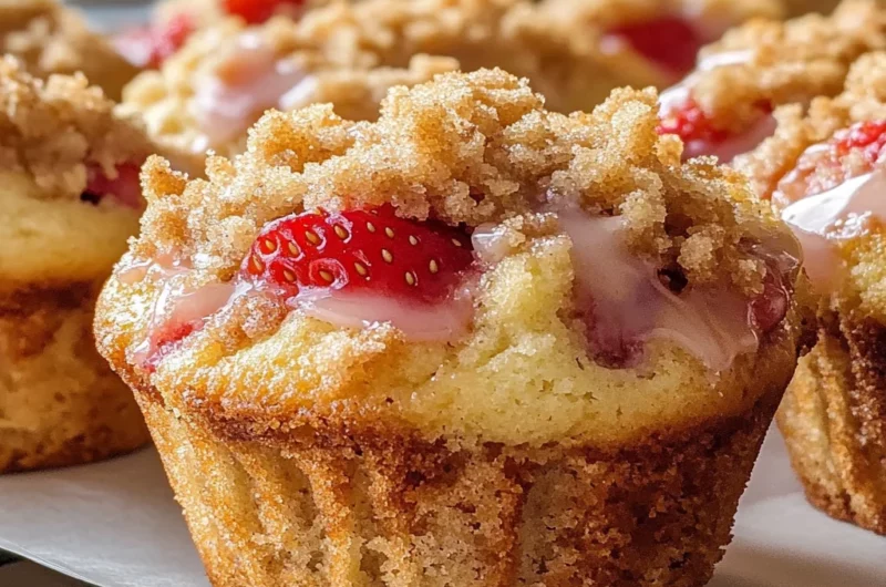 Strawberry Cream Cheese Muffins with Streusel Crumb Topping