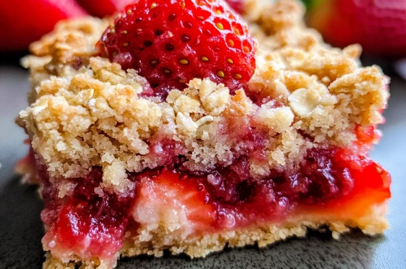 Strawberry Oatmeal Crumble Bars