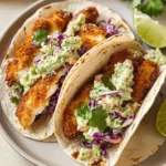 Air Fryer Fish Tacos with Cilantro Lime Slaw