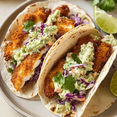 Air Fryer Fish Tacos with Cilantro Lime Slaw