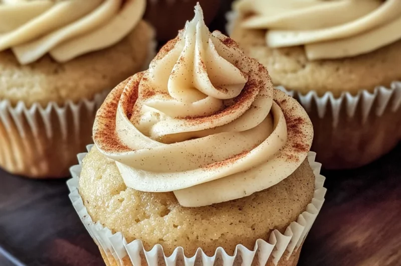 Apple Cider Cupcakes with Spiced Buttercream Frosting (gluten-free, whole grain)