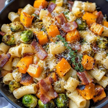 Bacon Brussels Sprouts Butternut Squash Pasta