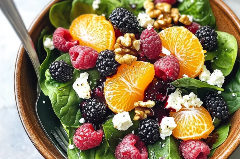 Berry Orange Spinach Salad with Citrus Balsamic Vinaigrette