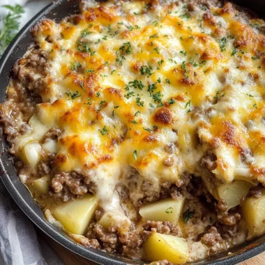 Cheesy Ground Beef & Potato Casserole