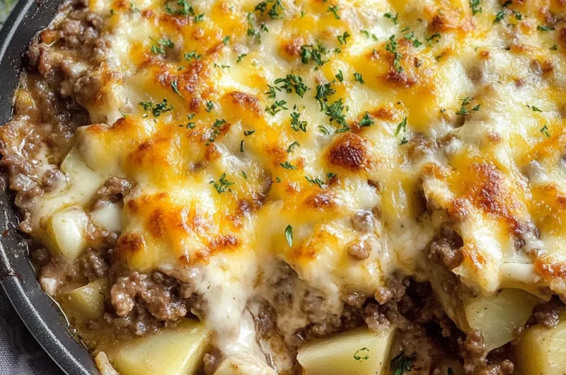Cheesy Ground Beef & Potato Casserole