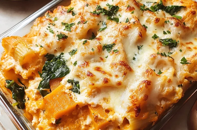 Cheesy Pumpkin Ricotta Pasta Bake