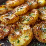 Crispy Garlic Butter Parmesan Smashed Potatoes