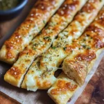 Crispy Sourdough Cheesy Breadsticks