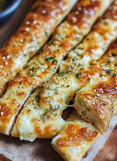 Crispy Sourdough Cheesy Breadsticks