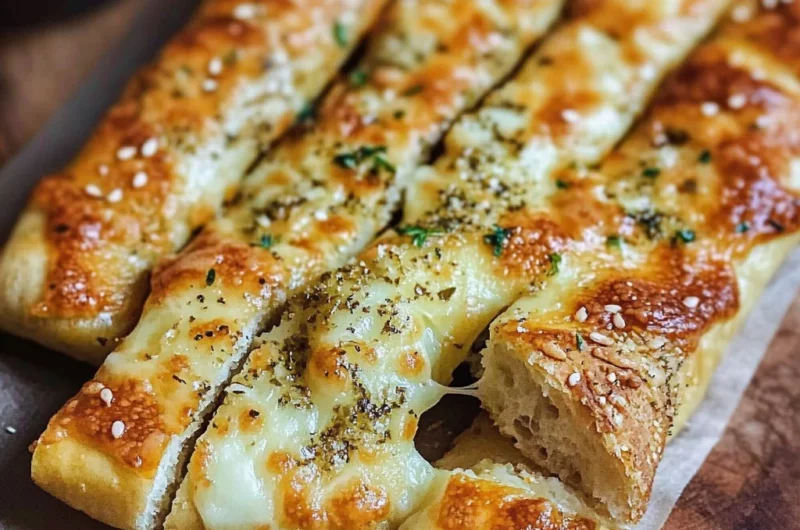 Crispy Sourdough Cheesy Breadsticks