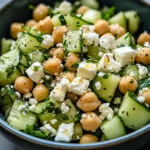 Cucumber Chickpea Feta Lemon