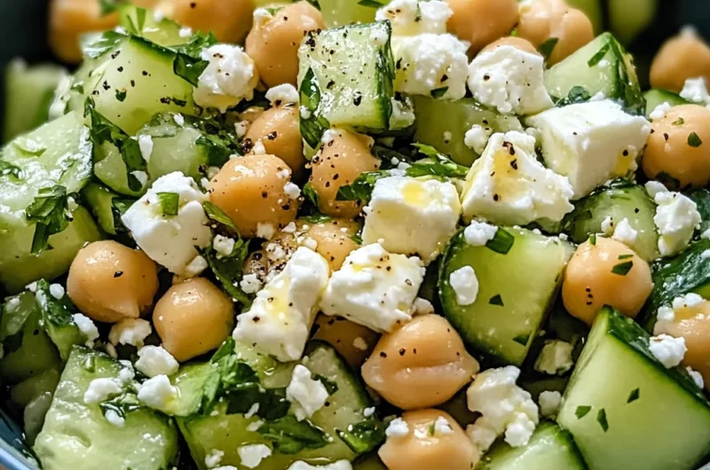 Cucumber Chickpea Feta Lemon