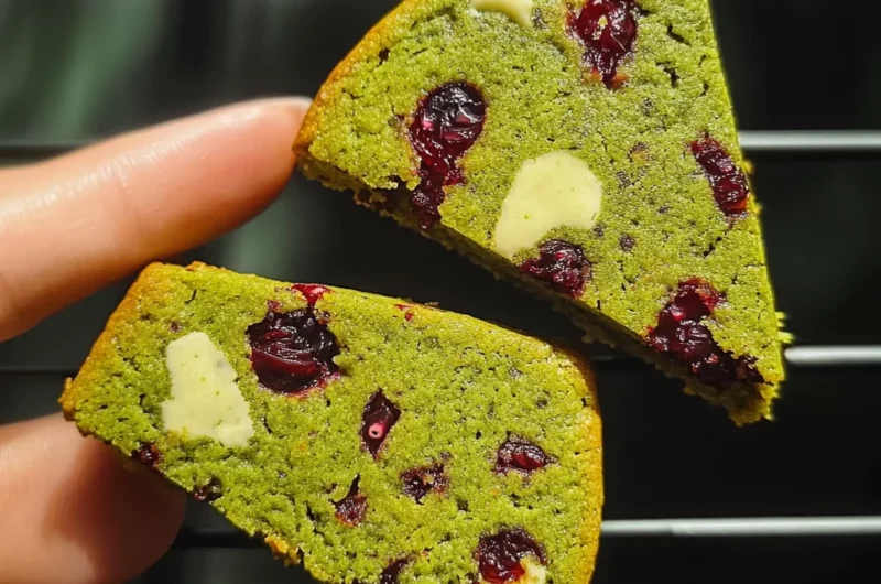 Easy Baked Matcha Cookies With Cranberries