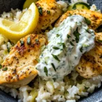 Easy Chicken Tzatziki Rice Bake