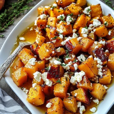 Easy Roasted Butternut Squash with Honey and Feta Recipe