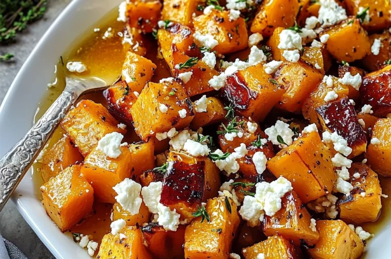 Easy Roasted Butternut Squash with Honey and Feta Recipe