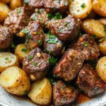 Garlic Steak Bites and Potatoes