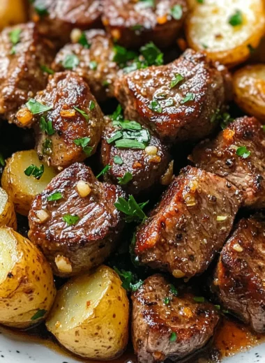Garlic Steak Bites and Potatoes