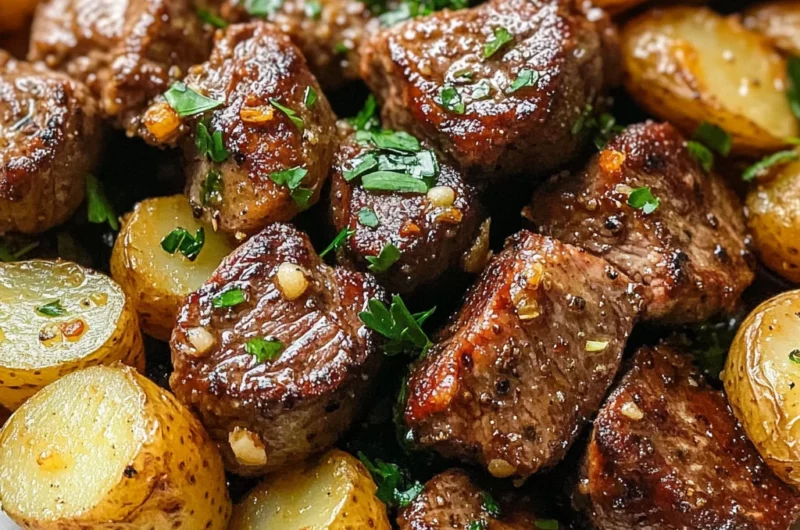 Garlic Steak Bites and Potatoes