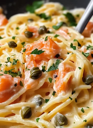 Healthier Smoked Salmon Linguine