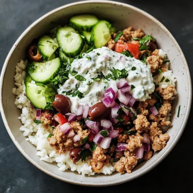 Healthy Greek Ground Chicken Bowls