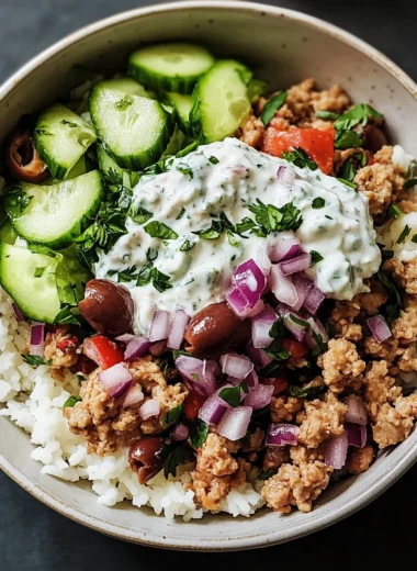 Healthy Greek Ground Chicken Bowls