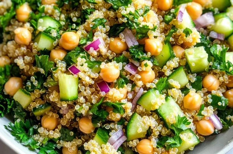 Lemon Quinoa and Chickpea Salad delights with flavor!