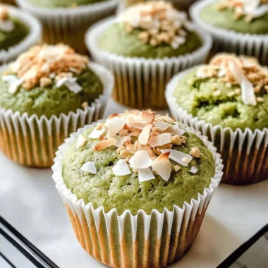 Matcha Banana Coconut Muffins