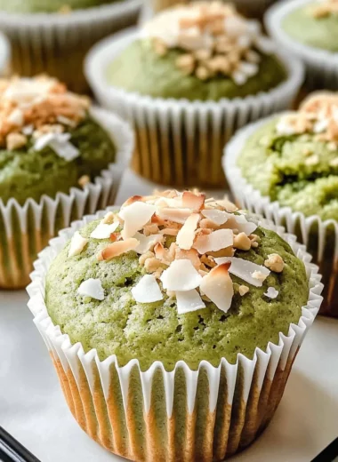 Matcha Banana Coconut Muffins