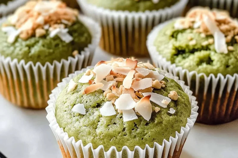 Matcha Banana Coconut Muffins