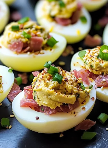Muffuletta Deviled Eggs