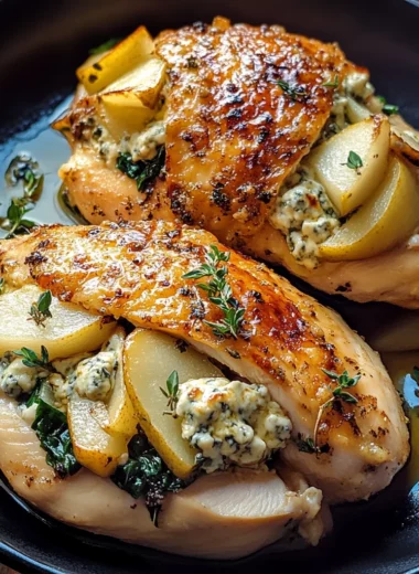 Pear and Gorgonzola Stuffed Chicken