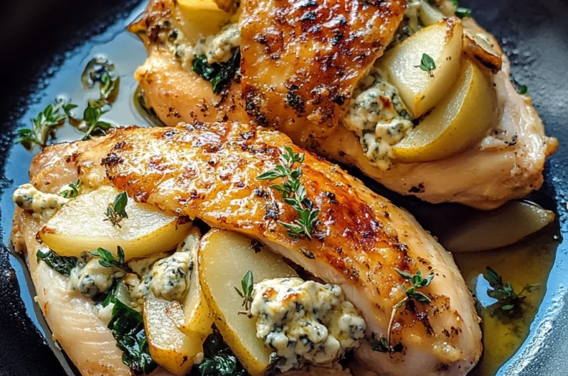 Pear and Gorgonzola Stuffed Chicken