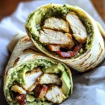 Pesto Chicken and Avocado Bacon Salad Wraps