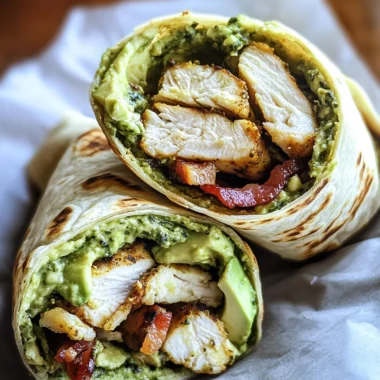 Pesto Chicken and Avocado Bacon Salad Wraps