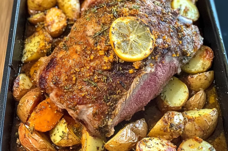Slow Roast Greek Lemon Lamb With Potatoes
