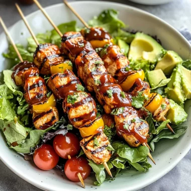 BBQ Chicken Skewer Salad