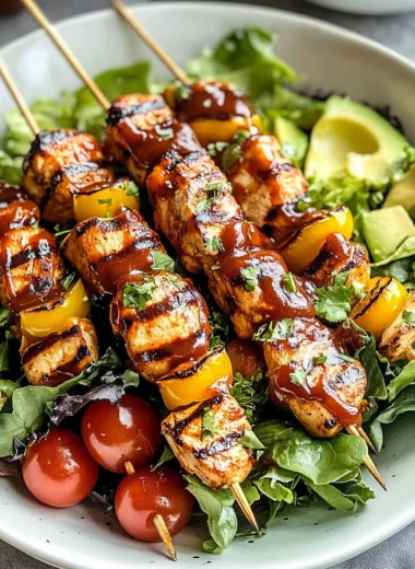 BBQ Chicken Skewer Salad