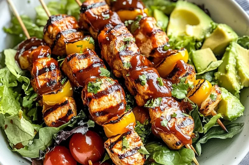 BBQ Chicken Skewer Salad