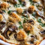 Baked Cheesy Mushrooms Casserole