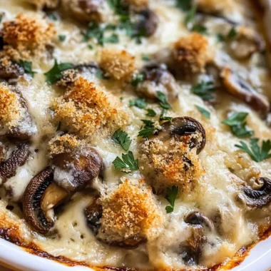 Baked Cheesy Mushrooms Casserole