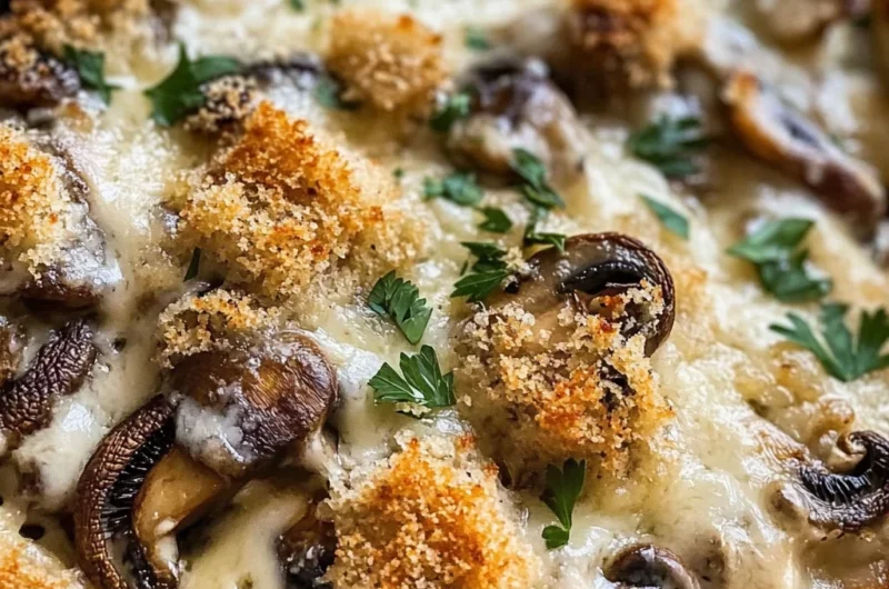 Baked Cheesy Mushrooms Casserole